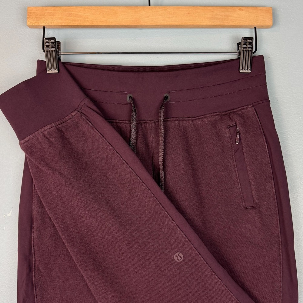 Lululemon Get Going Jogger Sweatpants Womens 2 Burgundy Red Fleece High Rise